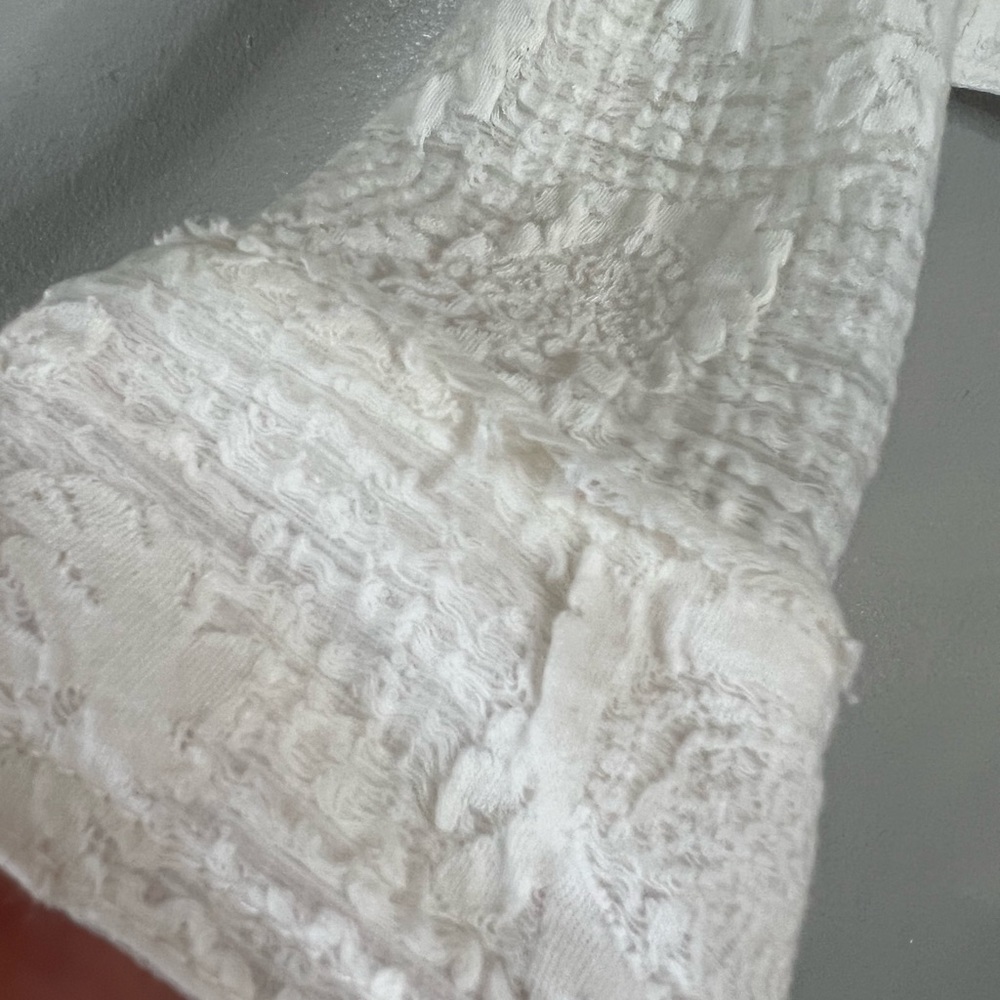 Free People White Lace Cropped Jacket Full Zipper Jacket Size Small - Picture 10 of 12
